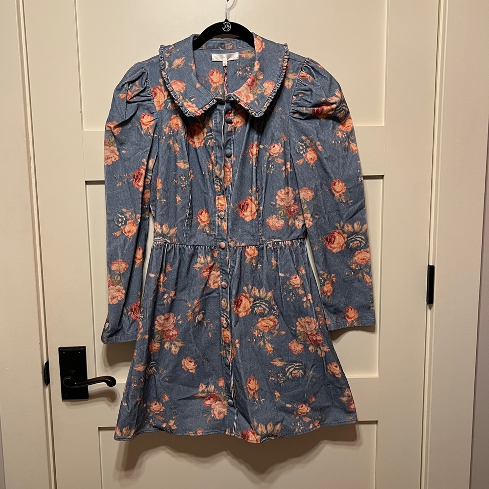 Floral Corduroy Dress